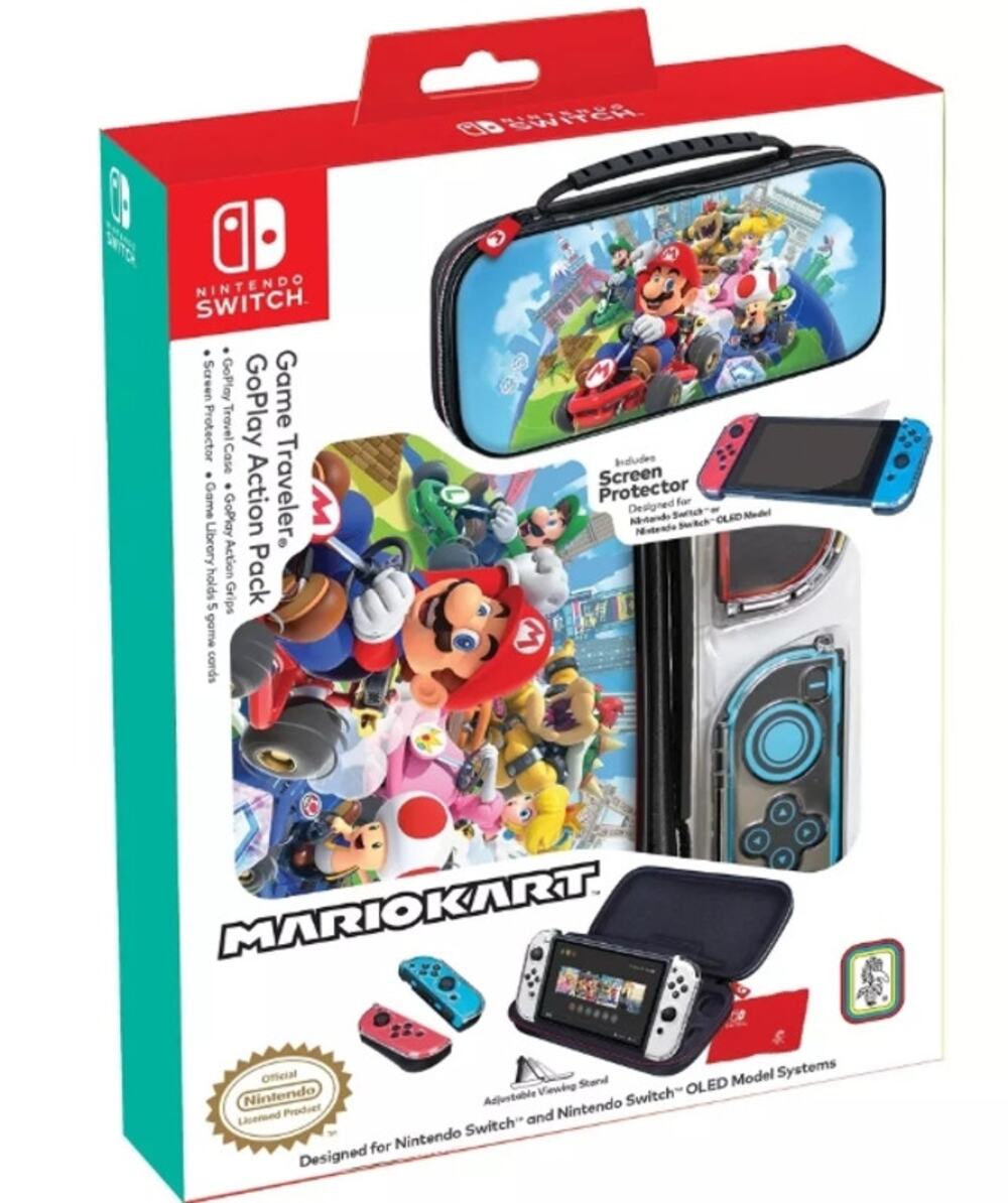 Nintendo Switch MarioKart Game Traveler GoPlay Action Pack, Case, Protector, NWT